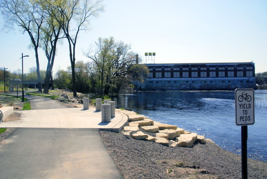 Many park elements are already in place, including trails and riverside steps. Image: Tom Giffey