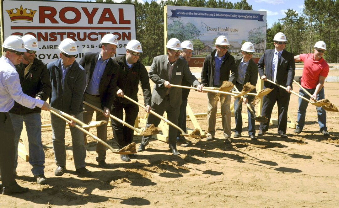 Breaking ground on Dove Healthcare's new facility in Bloomer in 2016.