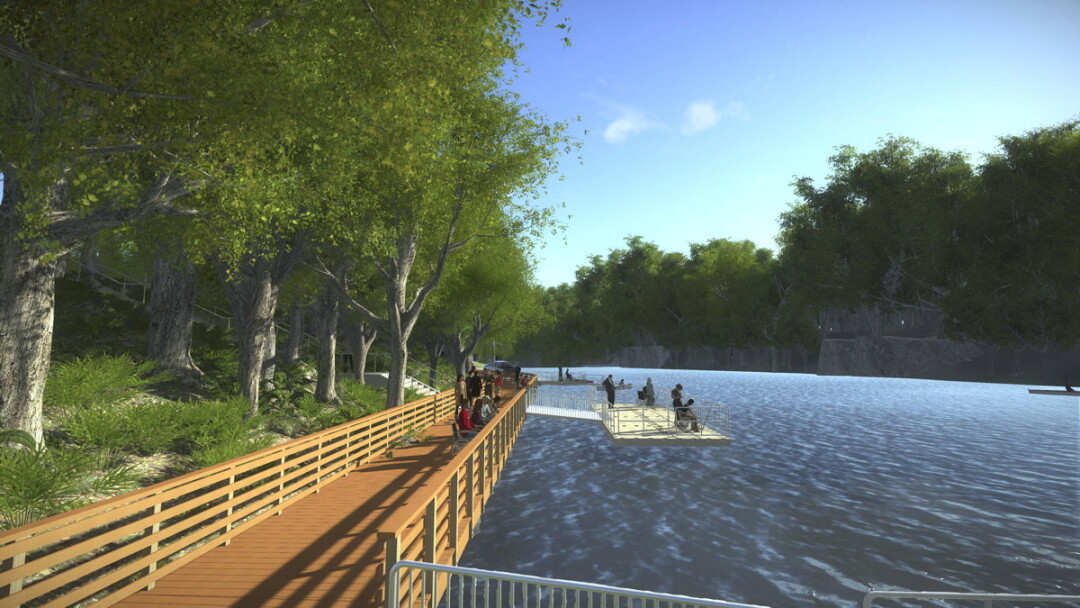 The accessible fishing pier and boat launch that will be built at Erickson Park.