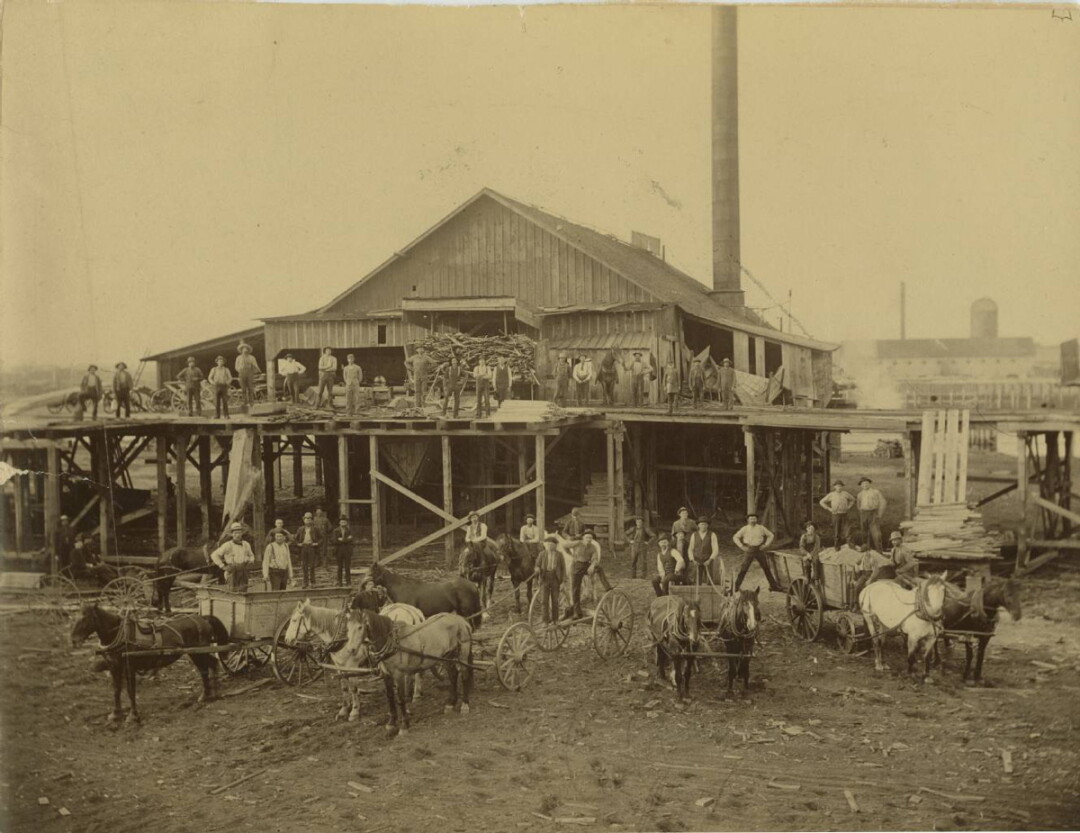OK, EVERYBODY SAY, “TIMBER!” The Daniel Shaw Lumber Co. shingle mill, circa 1880. Eau Claire’s logging history is part of a new Wisconsin Public TV documentary.