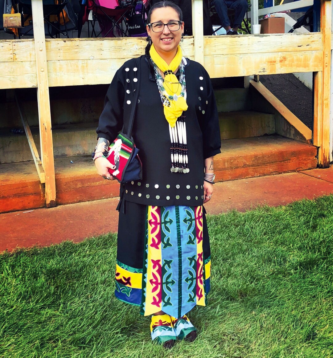 The writer at the Labor Day Pow Wow in Black River Falls