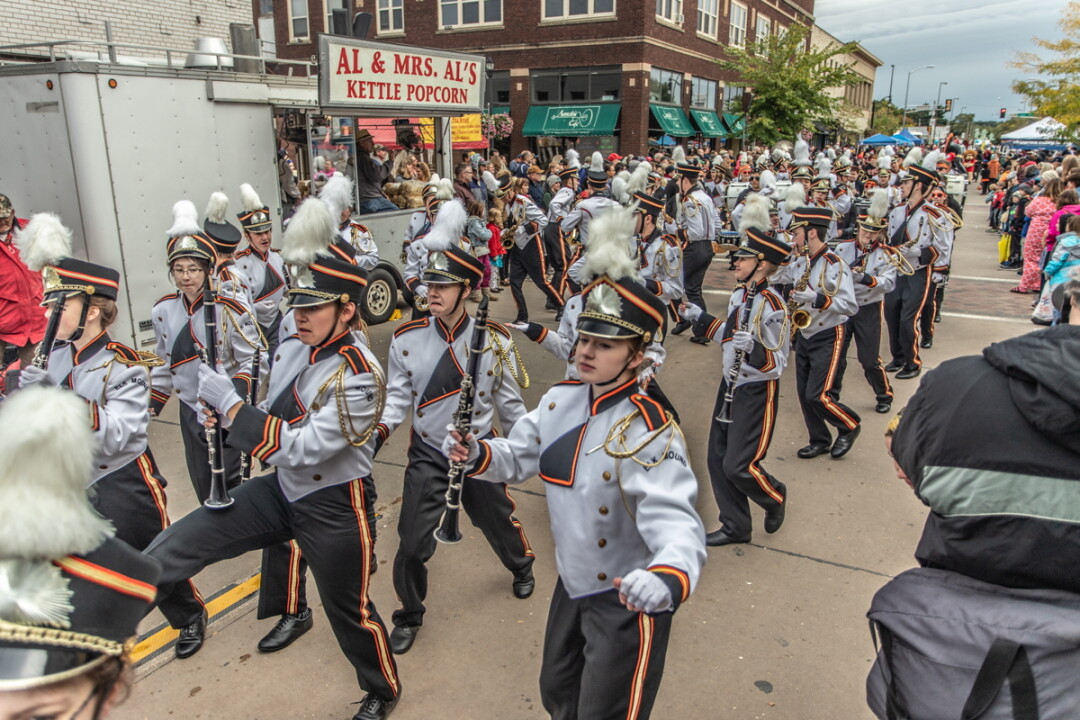 The 30th Annual International Fall Festival spread across downtown Eau Claire’s Barstow Street on Saturday, Sept. 29. The festival places an emphasis on Eau Claire’s international culture, language, food, and music. The Elk Mound High School Marching Band (above) was part of the annual parade. 
