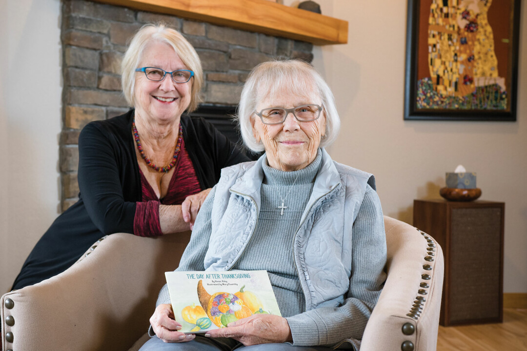 FAMILY FEAST. Vivian Riley, right, and her niece, Mary Elworthy, collaborated in to illustrate and write a new book, The Day After Thanksgiving.
