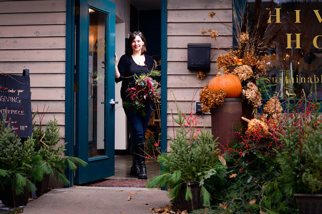 OPENING THE DOOR ON A GROWING OPERATION. Sarah Lambert Freeman opened Hive & Hollow in Menomonie this past September. An eclectic flower, plant, and decor shop, Hive & Hollow focuses on sustainable practices. 