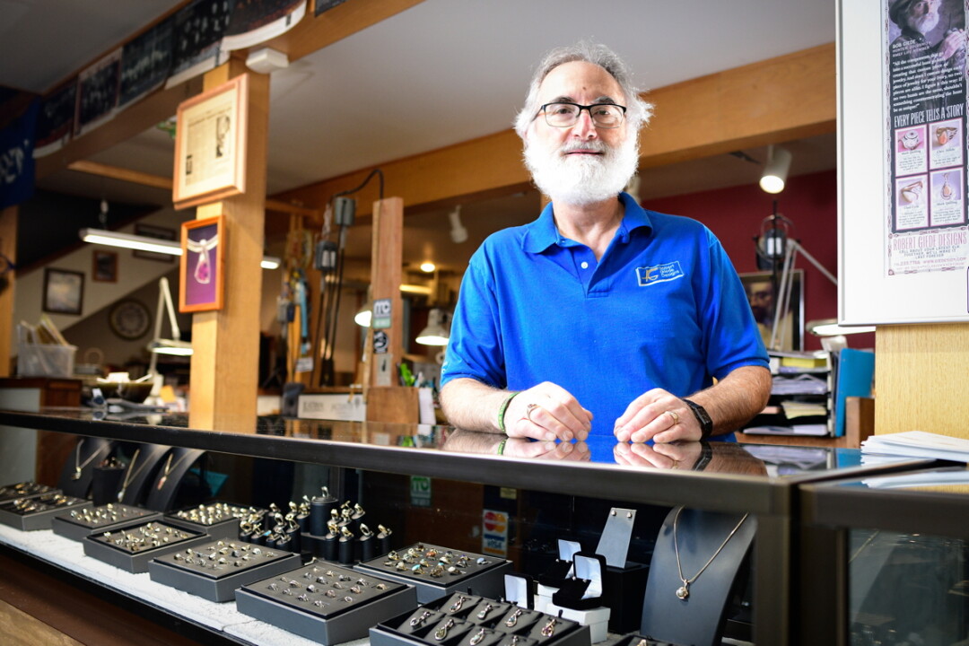 ALL THAT GLITTERS. Menomonie’s Robert Giede has been handcrafting fine jewelry for over four decades. Besides traditional gemstones, Giede works with elk ivory, spent bullets, and much more.