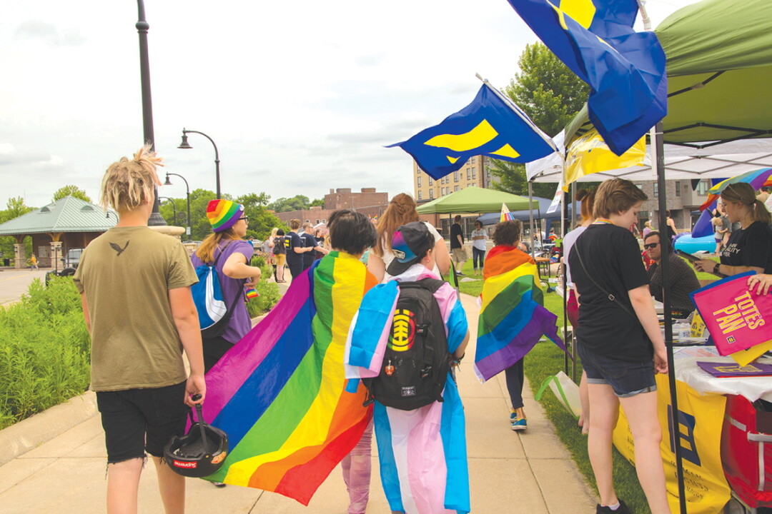 TRUE COLORS SHINING THROUGH. UW-Eau Claire’s inaugural freaQweek is meant to engage people both on campus and in the community, like those who take part in the annual Chippewa Valley Pride (above). 