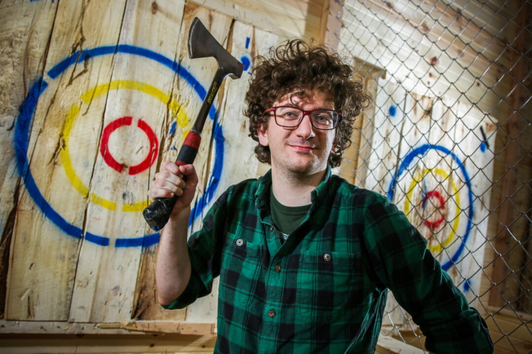 AXE-TION CITY. We sent one of our bravest and least-coordinated staffers to go try out the trendy new axe-throwing range at Action City in Eau Claire. He’s a sharp guy, so we thought he’d have the chops for it.