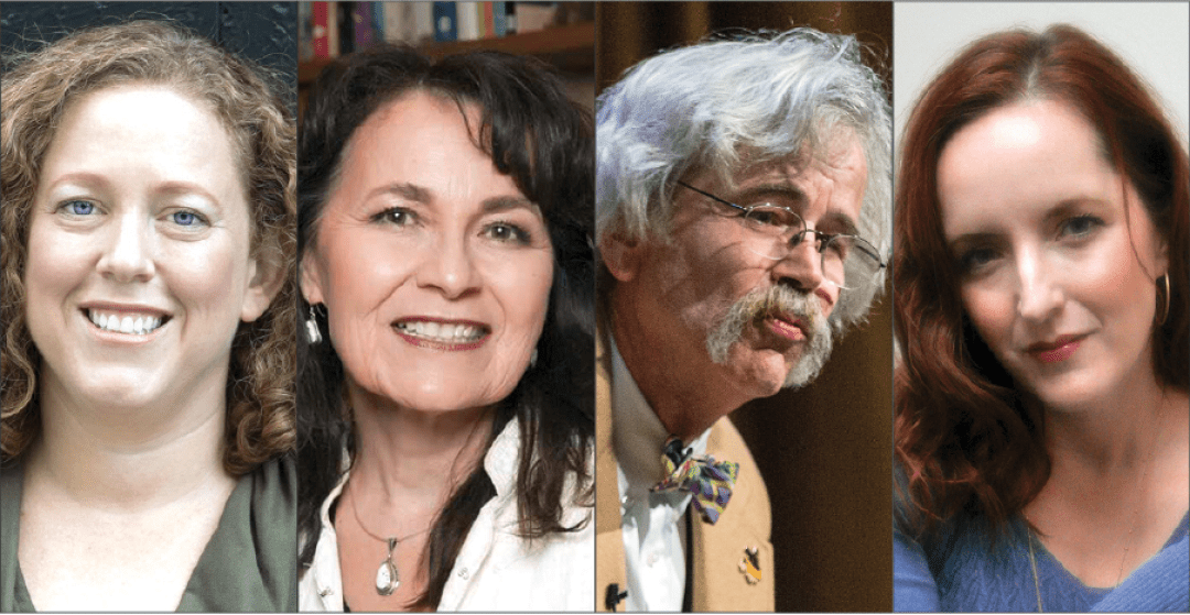 THEY WILL SPEAK VOLUMES. Among the many featured authors at the 20th annual Chippewa Valley Book Festival are, from left to right, Kim Brooks, Kim Blaeser, Art Cullen, and Rebecca Makkai. 