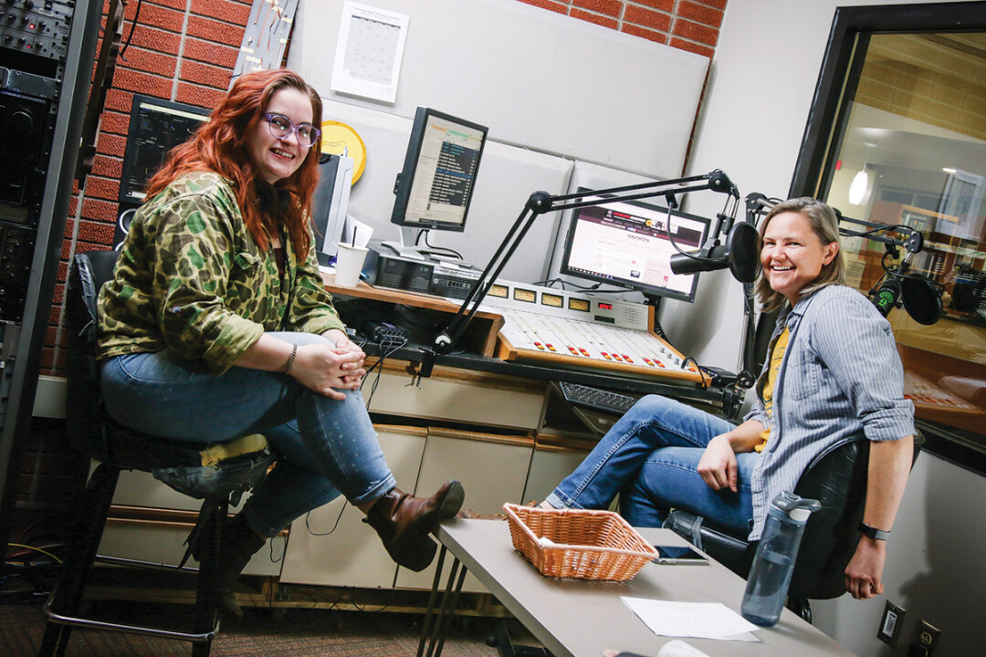 Producer kessa alright (Left) And jerrika mighelle are the duo behind the tunes from the womb program on converge radio that celebrates the music of women of all kinds. (Right) Jerrika performs at a recent sofar sounds show in eau claire.