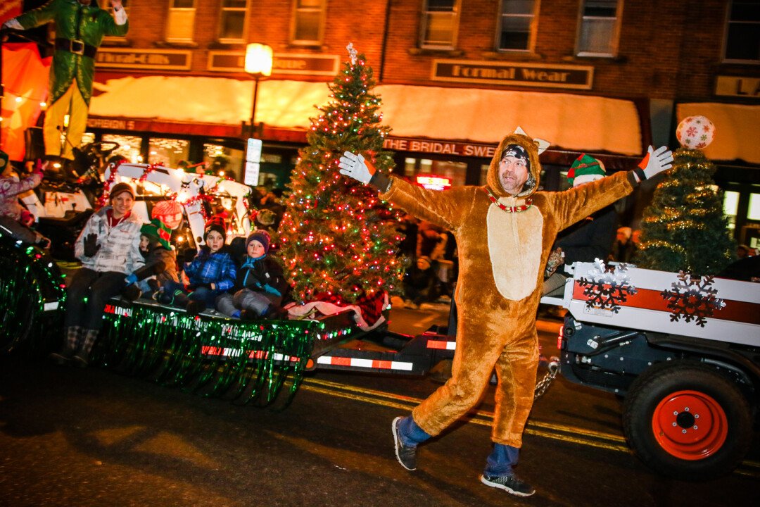 OH DEER, THIS REINDEER REIGNS SUPREME. Downtown Chippewa Falls saw the 30th Annual Bridge to Wonderland Parade on Saturday evening, Dec. 7, with over 50 illuminated and musical floats, plus horse drawn wagons lighting up the winter sky.