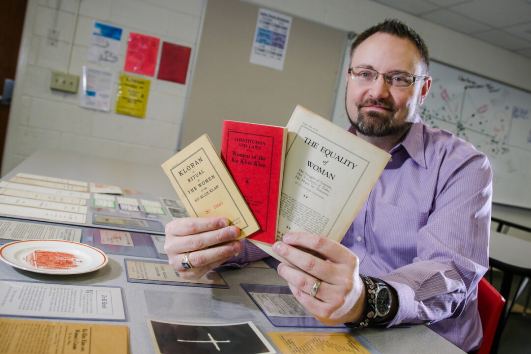 ARCHIVAL SURPRISE. While a student at UW-Eau Claire, John E. Kinville discovered records of a women’s Ku Klux Klan group were housed in the Special Collections Department. Years later, they inspired a book.