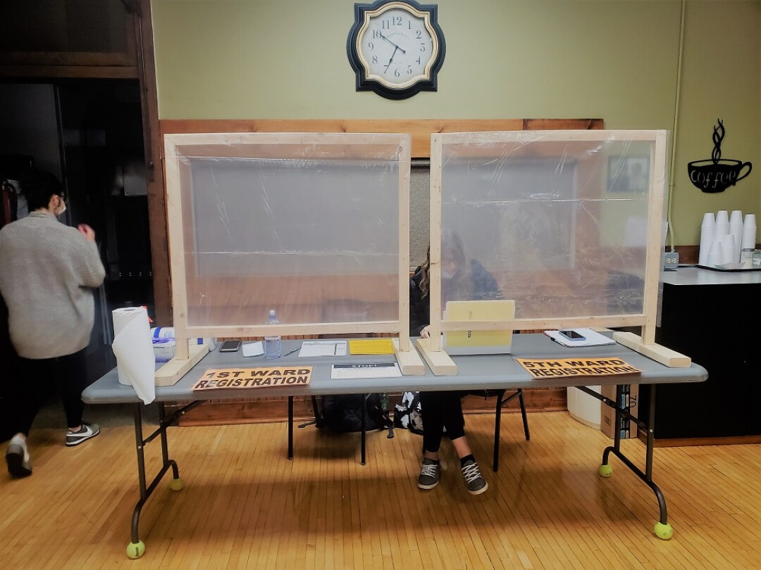 A polling place in Chippewa Falls, Wisconsin, on April 7, 2020. (Photo by Alyssa Van Duyse)
