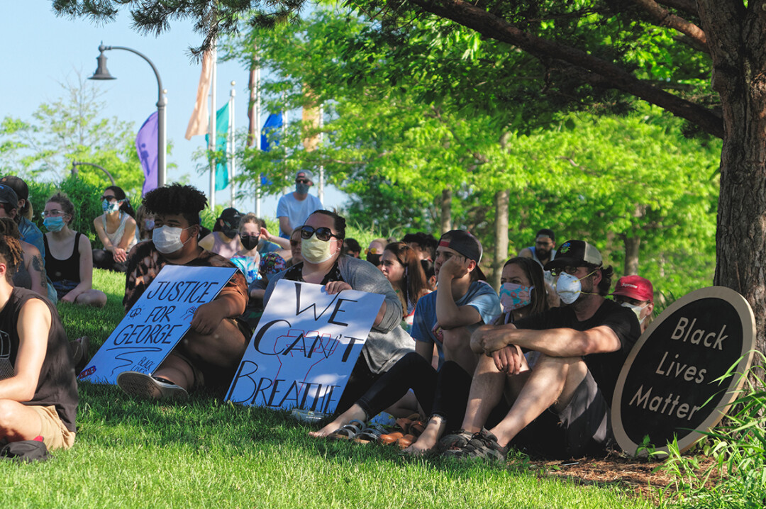 Participants in a Black Lives Matter demonstration at Phoenix Park on Monday, June 1.