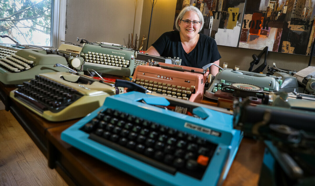 OH SNAP! Karman Briggs of Eau Claire has capped about 100 typewriters in her collection. 