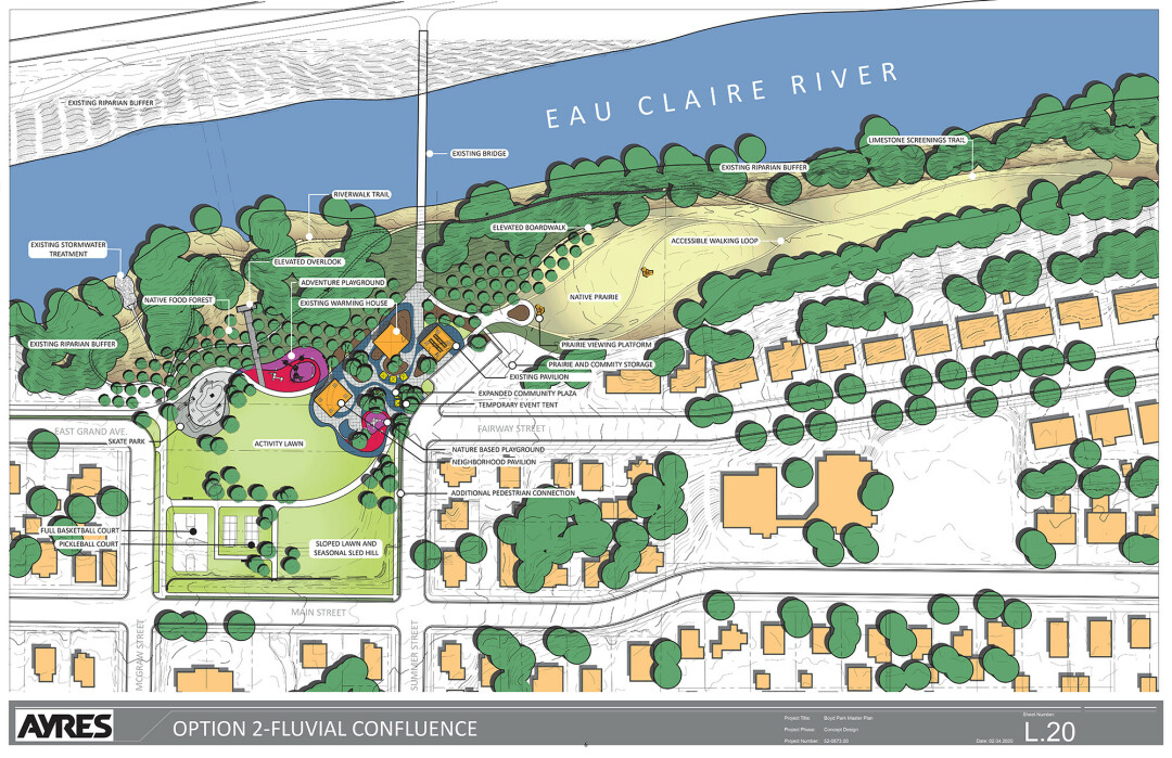The Eau Claire City Council approved this concept plan for Boyd Park. Click for a larger version.