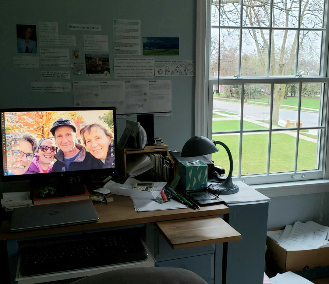 Christopher Kunz's writing desk, located at the family's home in Neenah, Wisconsin.