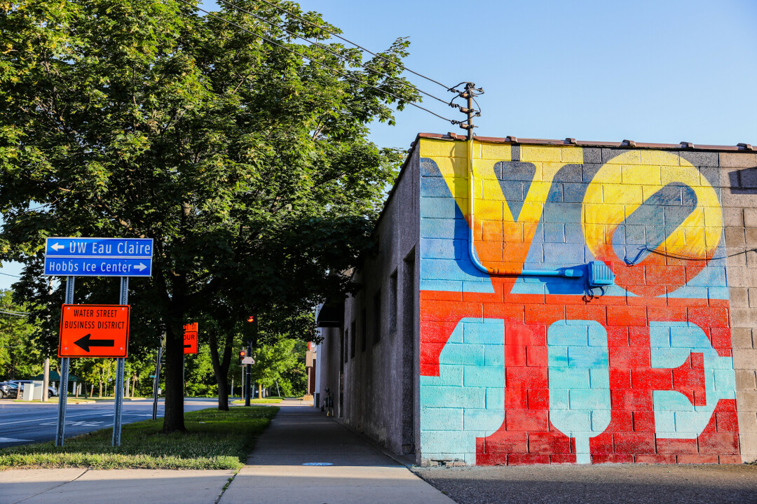 VOTE. In a collaboration with Chippewa Valley Votes, this was one of two murals the Eau Claire Public Arts Council helped coordinate earlier this year.
