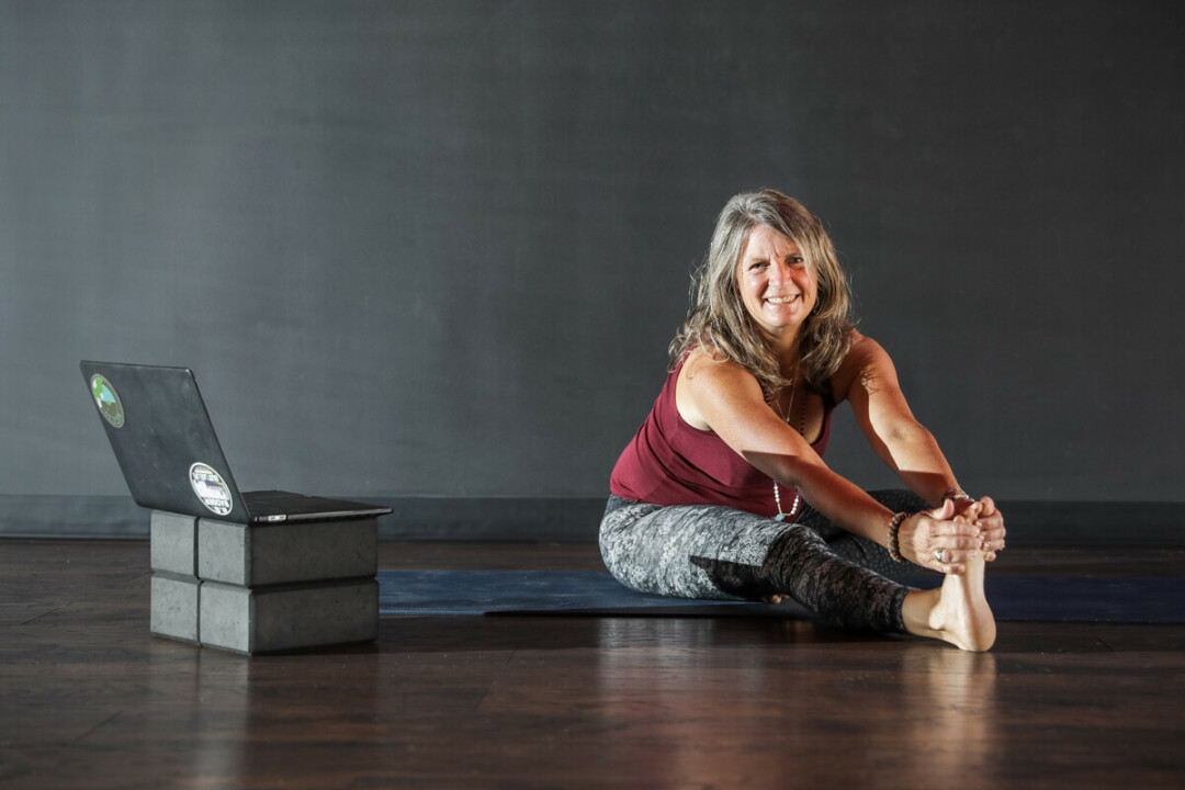 FOR EVERYBODY AND EVERY BODY. Lucinda Kemmet, an instructor at The Yoga Room in Eau Claire, says that as people age, their bodies talk to them in different ways, and yoga is a good way to listen and stay connected.