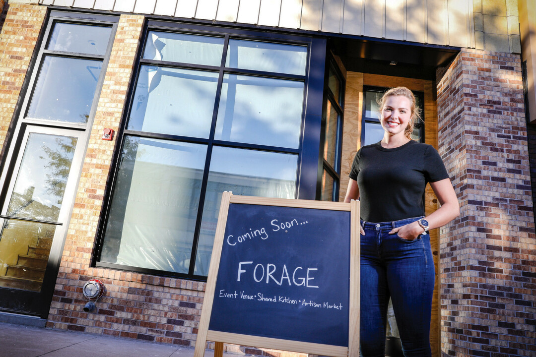 Meredith Kervin Blankenheim outside the new location of Forage, 403 S. Barstow St., Eau Claire.