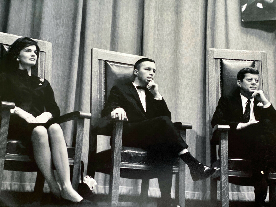 Seated between Jackie and John F. Kennedy during a campaign visit to Eau Claire in 1960 is Pete Dougal, a Chippewa Valley native and Kennedy’s personal driver, who took the then-candidate all over the state to energize his presidential campaign in Wisconsin.