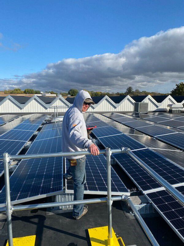Solar panels were installed recently on the roof of Eau Claire North High School. (Submitted image)