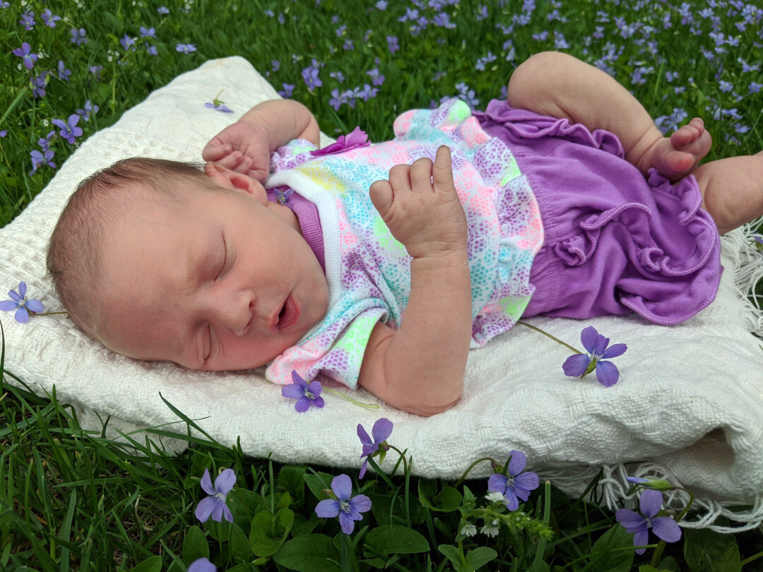 VIOLET IN VIOLET. Little baby Violet Donahoe may not have a clue about the COVID-19 pandemic, but she sure does have a sense of fashion. We're loving those purpley hues!