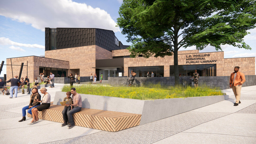 A rendering of what the L.E. Phillips Memorial Public Library will look like after a planned remodeling and expansion project. (Submitted image)