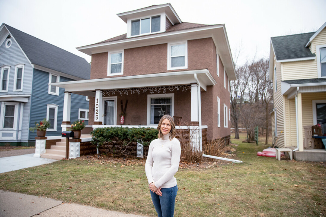 FINDING HOME. Founder Lydia Bethmann outside Our Dwelling Place, a new sober living home in Eau Claire.