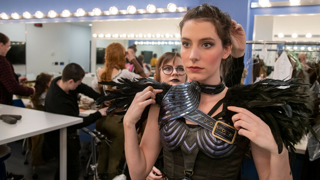 An actor readies for a UW-Eau Claire theatrical production. (UWEC photo)