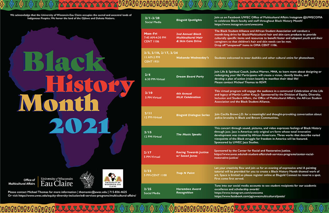 Click HERE for a larger view of the Black History Month events calendar.