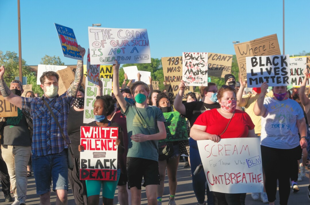 SIGNS OF THE TIMES. A Black Lives Matter demonstration and March in Eau Claire in June 2020.