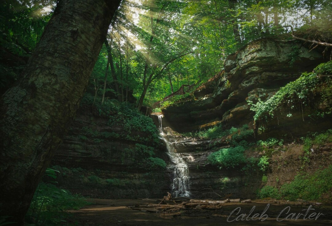 A fundraising effort spearheaded by the Landmark Conservancy aims to raise money to replace the lower staircase at Devil's Punchbowl in Menomonie. (Photo via Caleb Carter Photography)