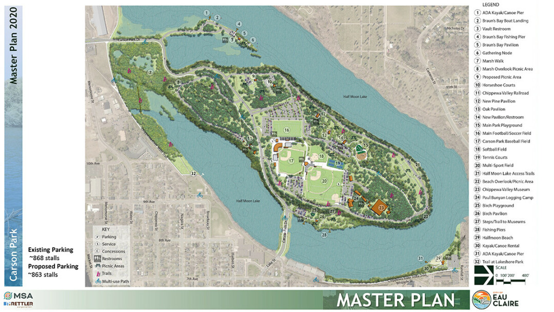 A proposed master plan created for the City of Eau Claire by MSR