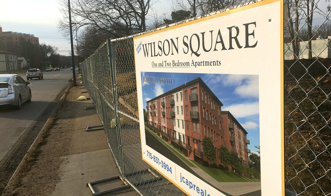 The future site of the Wilson Square apartment complex on South Barstow Street in Eau Claire.
