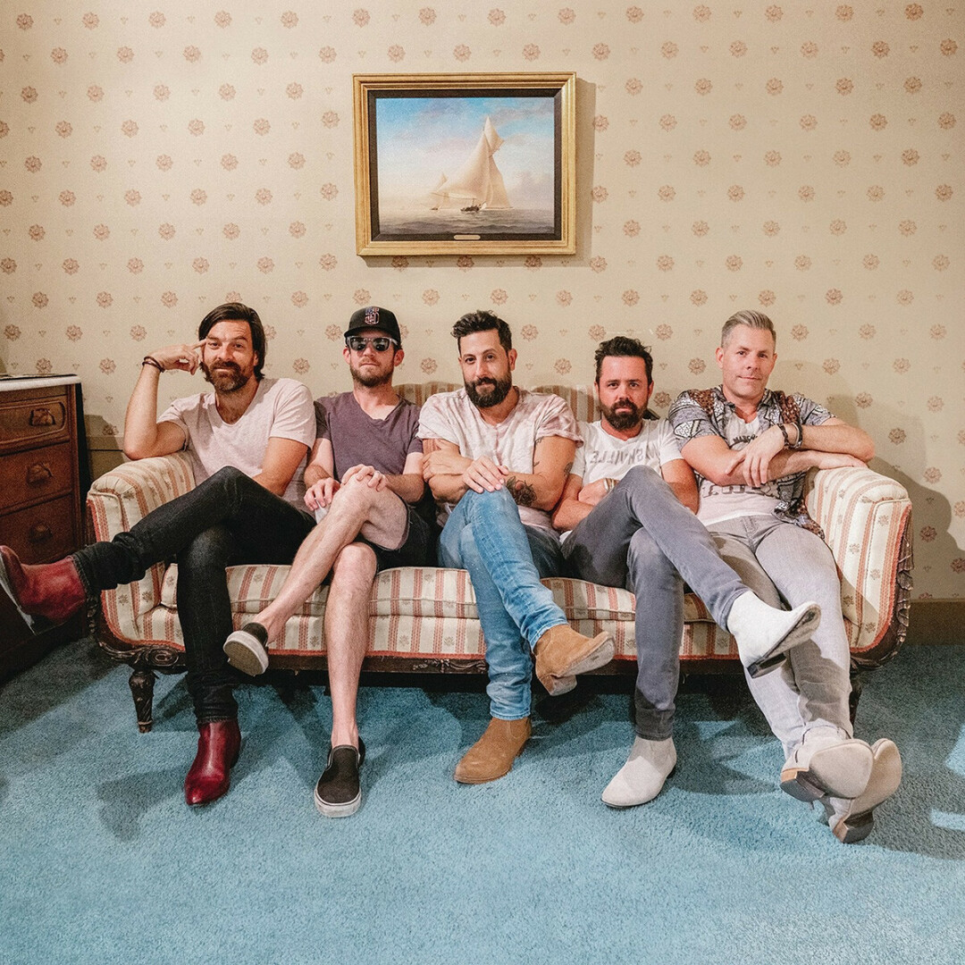 FIVE DUDES, ONE COUCH. Old Dominion, from the cover of their most recent album.