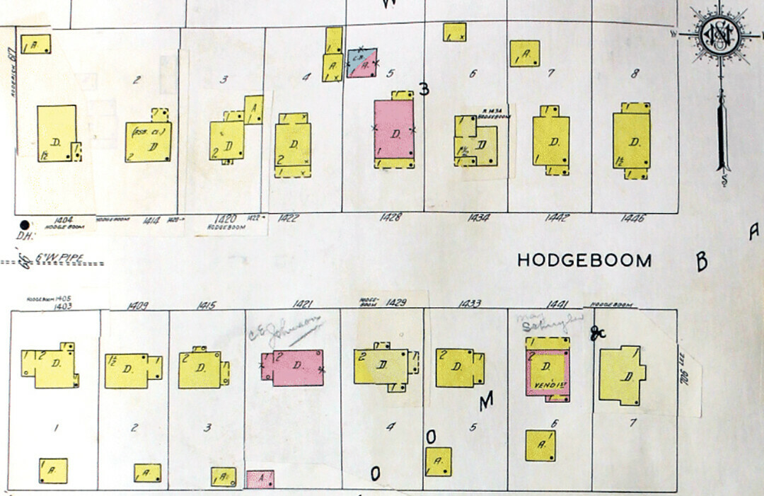 LOOKING BACKWARD. Archival sources – such as this 1913 Sanborn Fire Insurance Map, which shows part of Eau Claire’s Eastside Hill Neighborhood – can help you learn about the history of your home.