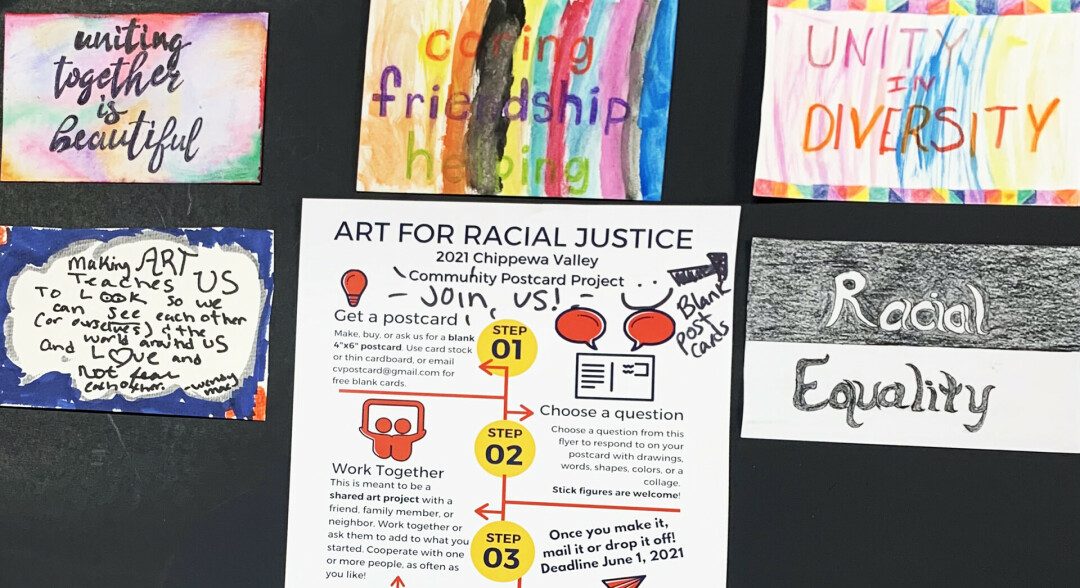 SENDING LOVE. The Chippewa Valley's new Postcard Project aims to cross racial divides through postcards, which will be displayed around area churches and businesses beginning June 1. (Submitted photos.)