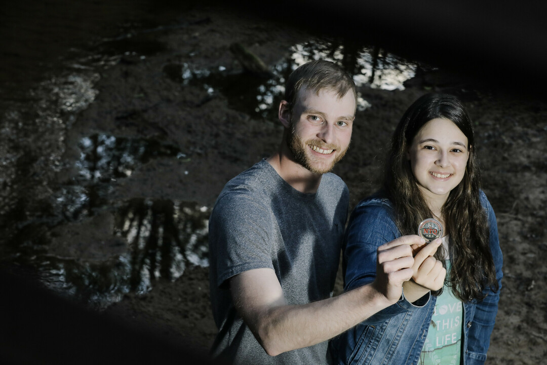 NATIONAL TREASURE. Ethen and Paige Schoen – Fall Creek natives-turned-Altoona residents – found a hidden treasure that’s part of the National Treasure Quest hunt, which awards finders of seven medallions up to $10,000.