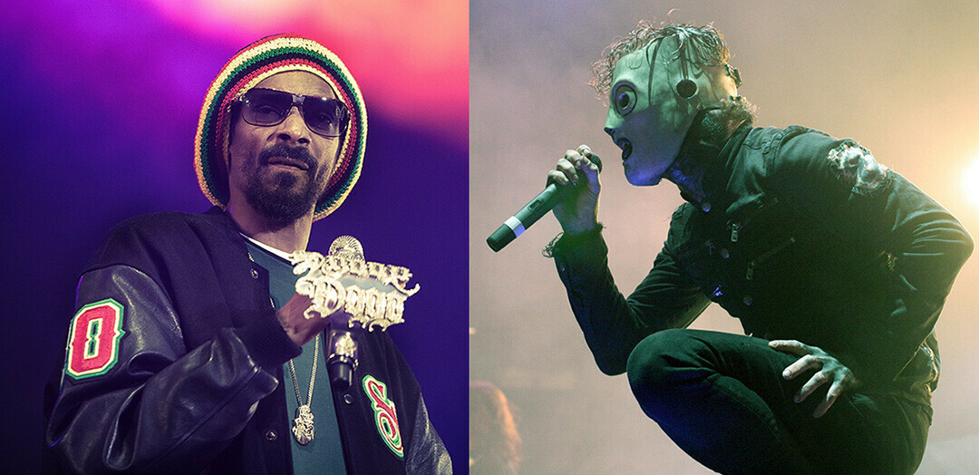 MIXING IT UP. Snoop Dogg won't be at Rock Fest this July, but Corey Taylor of Slipknot will. (Photo credits: Snoop by NRK P3 | CC BY-NC-SA 2.0, Taylor by Bill | CC BY 2.0)