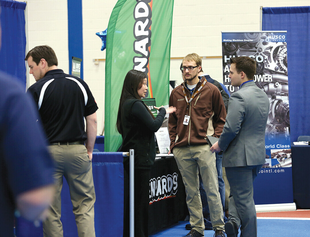 Menards recruiters at a 2017 UW-Stout Career Conference.
