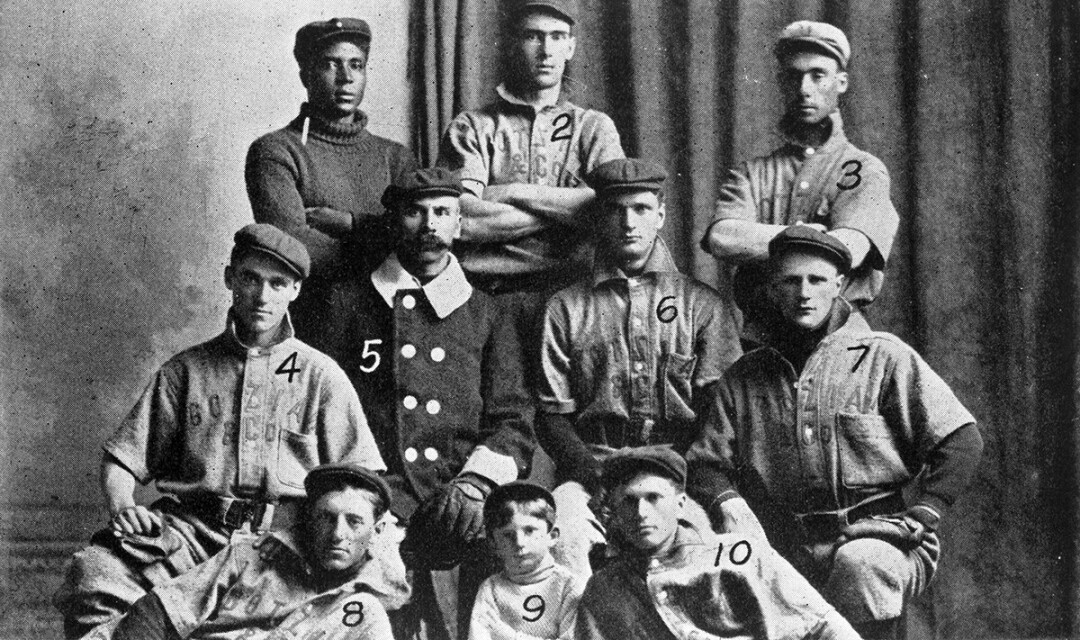 The 1904 Chippewa Falls Gotzians. Wilson is back row, far left, number 1. Andy Porter is middle row, number 5 (photo co courtesy of the Chippewa Area History Center).