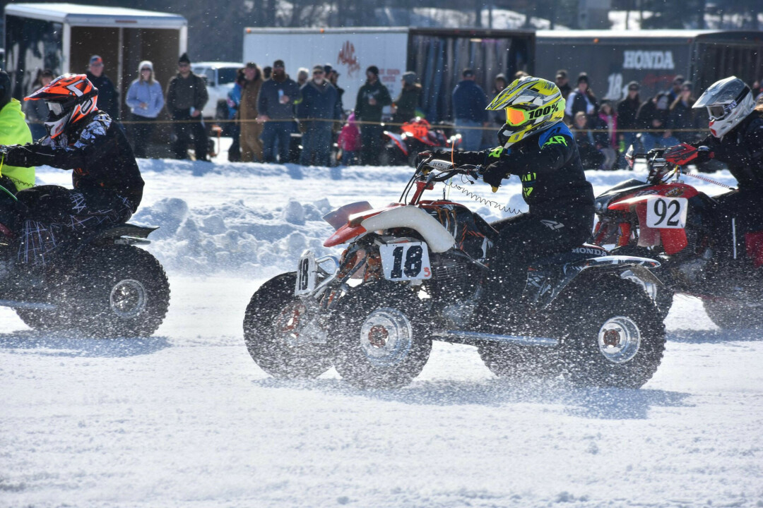Although Kennedy didn't enjoy racing at first, she affirms she loved the competitive nature of the sport, which is what lured her to eventually pursue racing – and become passionate about it. Here, she is pictured on her 18-S ATV, ice racing. (Submitted photo)