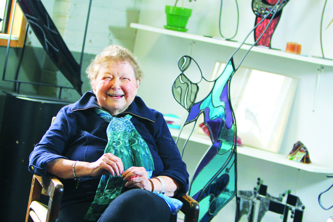 'TO THINE OWN SELF BE TRUE.' The late Laurie Bieze, shown here in her stained-glass studio, lived a life defined by artistry. (Photo by Andrea Paulseth)