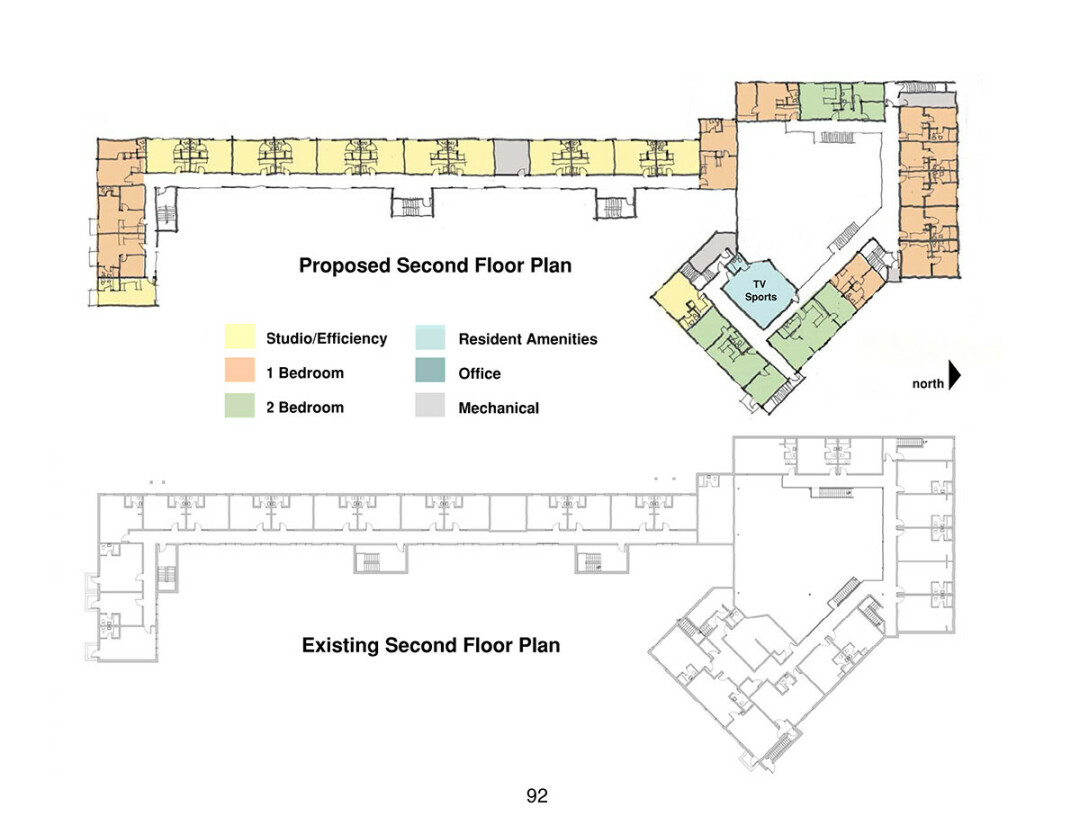 An architectural rendering of the proposed second-floor remodeling of the Regency Inn & Suites.