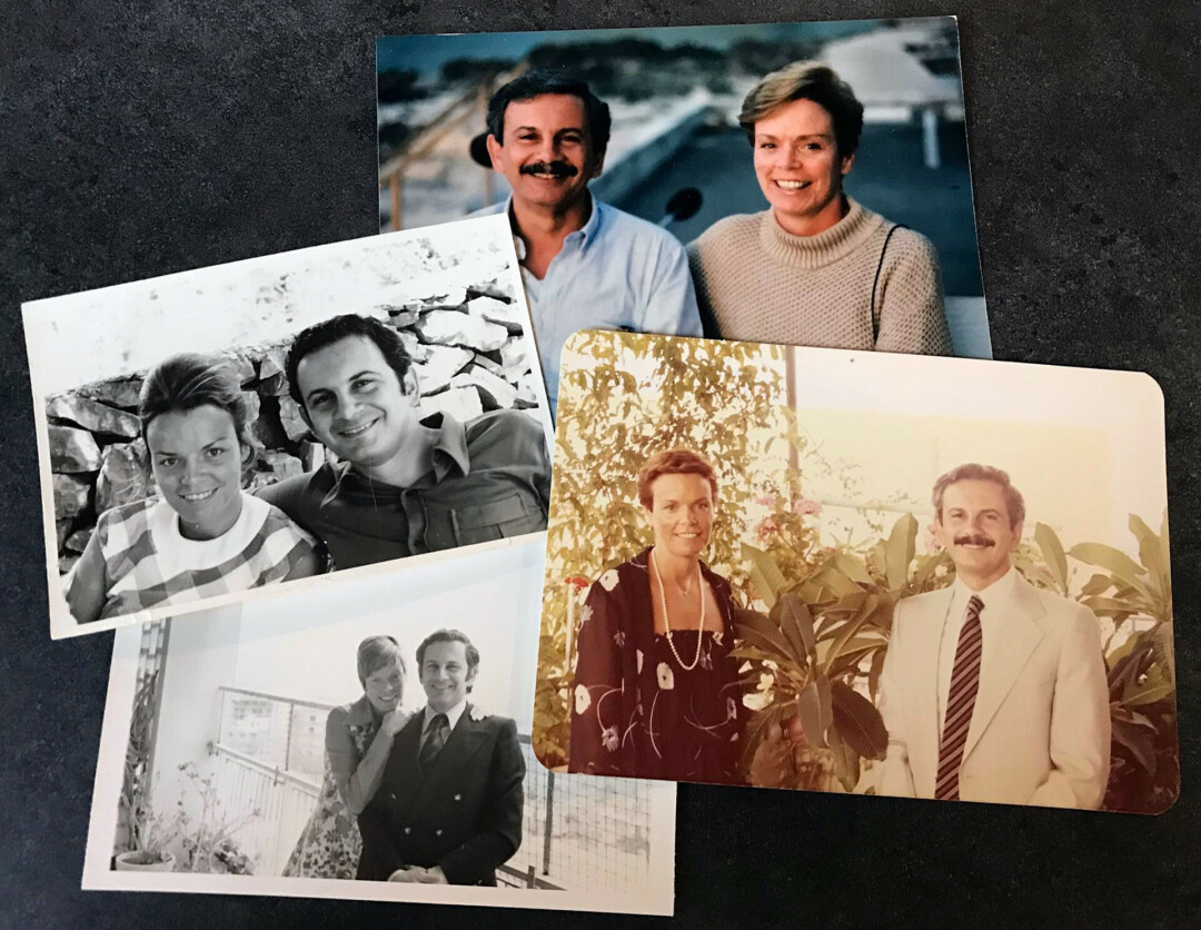 Photos, courtesy of the author, depict Cathy Sultan and her husband during their time in Lebanon.