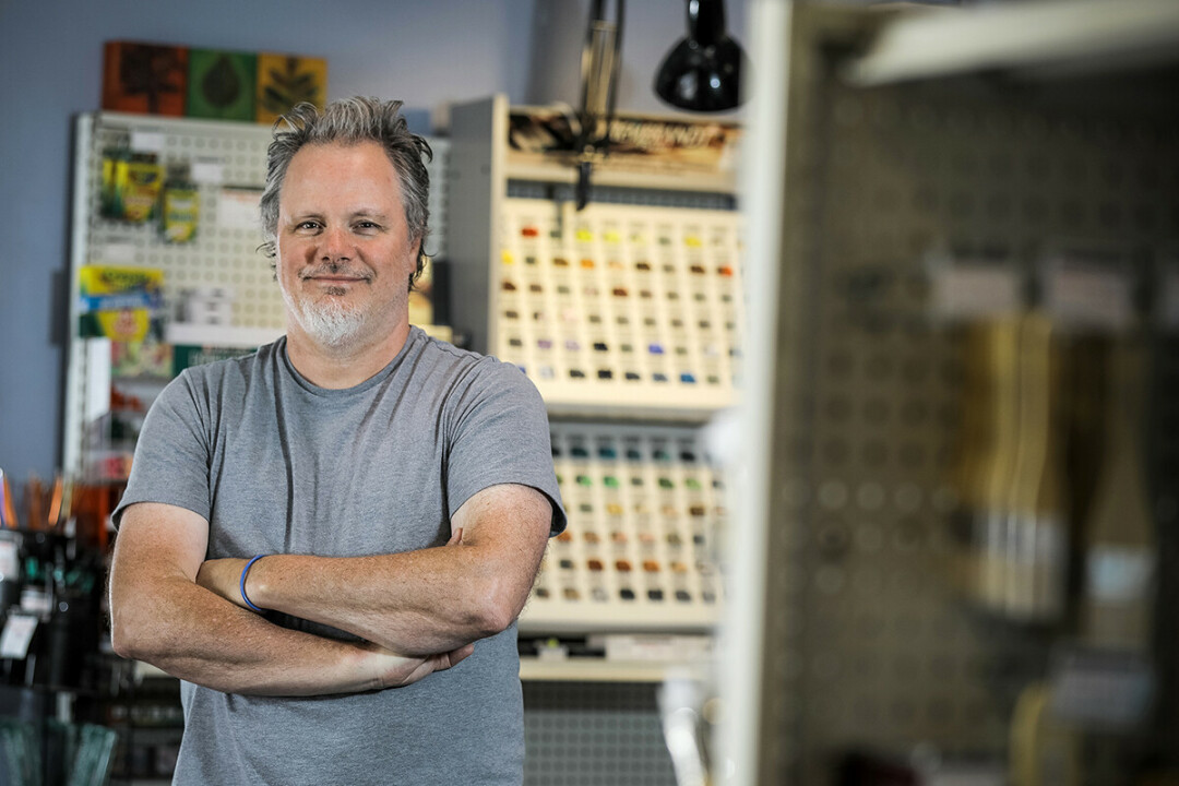 FUELING ART. Mike Tarr of Mike’s Art & Design Supply has lived in Menomonie since 1990, and knows pretty much anything you need to know about starting up a new art form – whether that’s music, visual art, or hooking you up with the best local restaurants. 