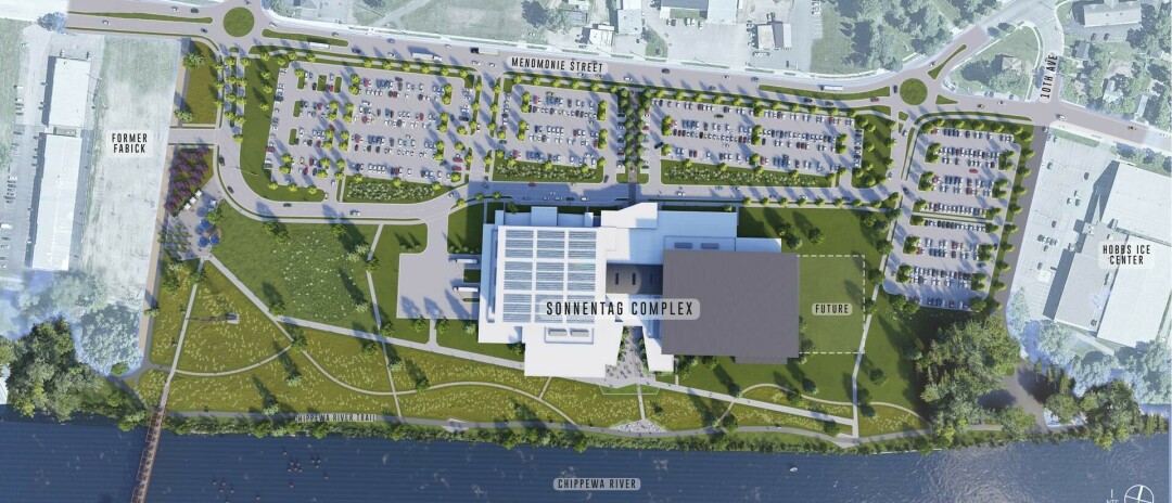 A site plan for the proposed Sonnentag Center. 
