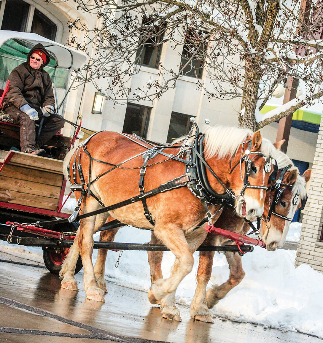 IT'S GOT TWO HORSES, AND THE SLEIGH ISN'T OPEN, BUT YOU GET THE IDEA.. Laugh yourself hoarse with a wintry wagon ride this season.