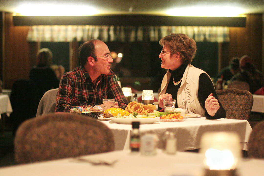 A couple enjoys dinner at Connell's Supper Club in Chippewa Falls, circa 2010. (Photo by Andrea Paulseth)