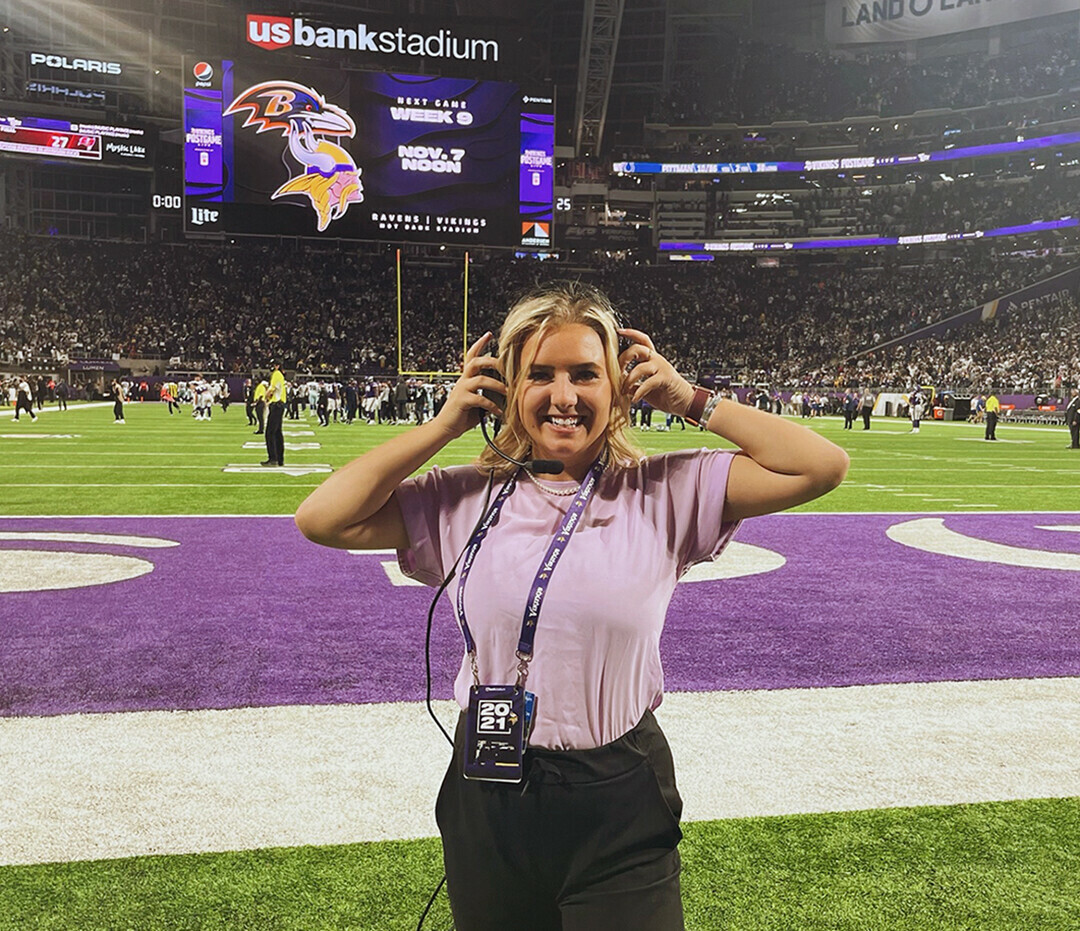 UW-Stout alum Samantha Ziwicki is working as a special events associate with the Minnesota Vikings NFL team. 